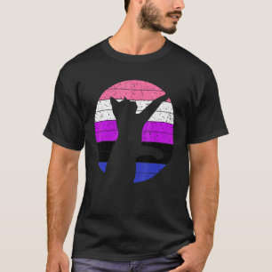 Camiseta Bandeira LGBT Gênero Fluido Gato Orgulho Gay LGBTQ