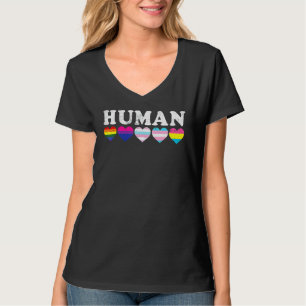 Camiseta Bandeira LGBT Humana Mês do Orgulho Gay Transgêner