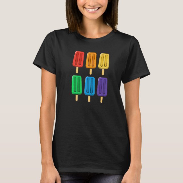 Camiseta Bandeira Lgbt Popsicles 4 De Julho Gay Sutil Prim (Frente)
