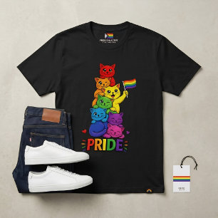 Camiseta Bandeira LGBTQ Gatos Feliz Purride Mês do Orgulho