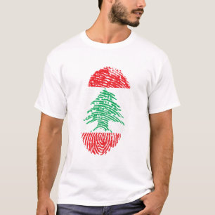 Camiseta Bandeira Libanesa Impressão Digital Orgulho do Pa