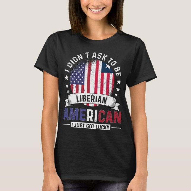 Camiseta Bandeira Liberiana Americana Orgulho Libéria Bande (Frente)