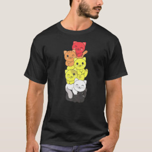 Camiseta Bandeira Litsexual Pilha Orgulho Lgbtq Gatos Fofos