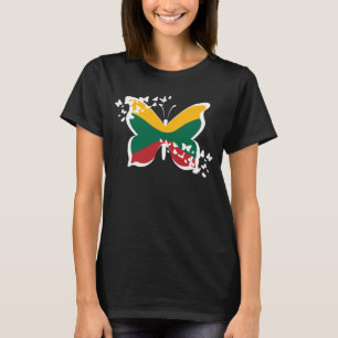 Camiseta Bandeira lituana Borboleta Lituânia Roo lituano