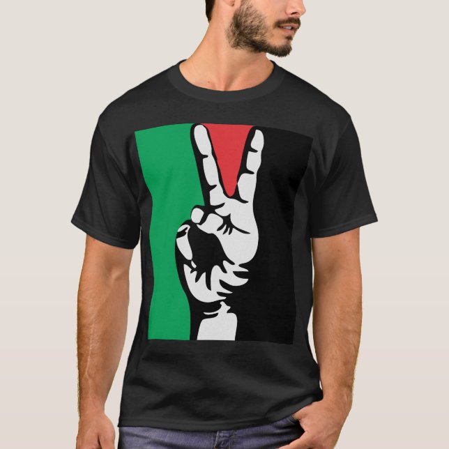 Camiseta BANDEIRA livre livre da PAZ de gaza Palestina (Frente)