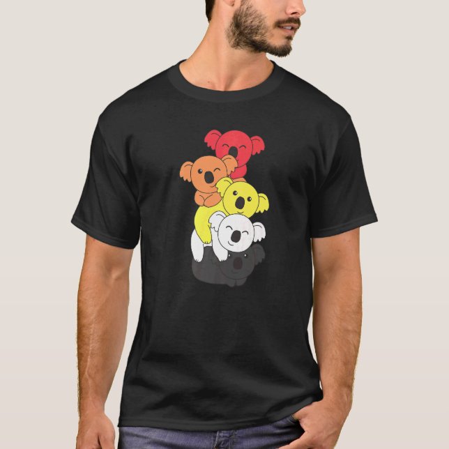 Camiseta Bandeira Lthsexy Pile Pride Lgbtq Koalas Cute Lith (Frente)