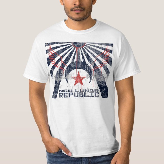 Camiseta Bandeira lunar nova da república (Frente)