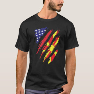 Camiseta Bandeira Macedônia Americana Cultivada EUA Patriot