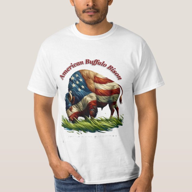 Camiseta Bandeira Majestosa Americana Illustrada (Frente)