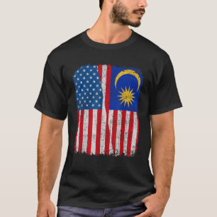 Camiseta Bandeira malaia americana Half USA Malásia Root Pr