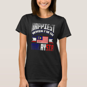 Camiseta Bandeira Malaia mais feliz quando eu estou em Mala