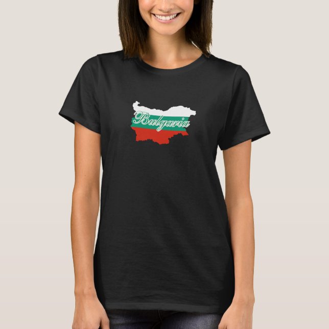 Camiseta bandeira mapa da Bulgária (Frente)