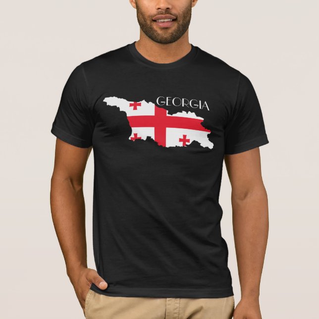 Camiseta Bandeira-Mapa de Geórgia (país) (Frente)