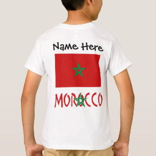 Camiseta Bandeira Marroquina Personalizada Nome Marrocos