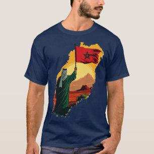 Camiseta bandeira marroquina pessoas amor