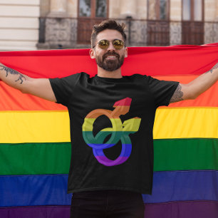 Camiseta Bandeira masculina do arco-íris dos símbolos do