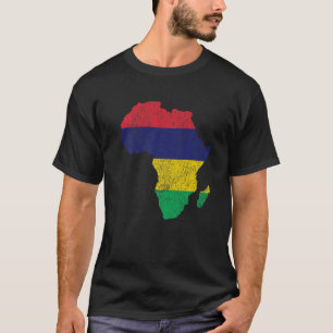 Camiseta Bandeira Maurícia África Continente Silhouette Gif