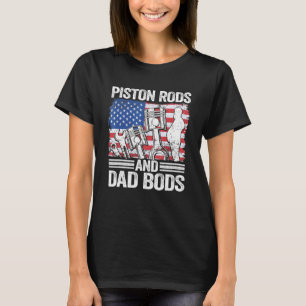Camiseta Bandeira Mecânica-Americana 4 De Julho De Pistões 