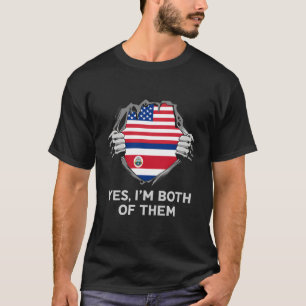 Camiseta Bandeira Meio-Americana Half Costa Rica Usa Costa 