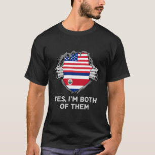 Camiseta Bandeira Meio-Americana Half Costa Rica Usa Costa 