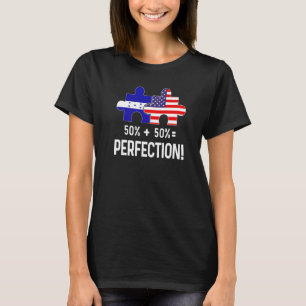 Camiseta Bandeira Meio Americana Meio Hondurenha Combinada