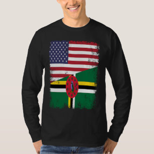 Camiseta Bandeira meio dominicana vintage Dominica EUA