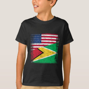Camiseta Bandeira Meio-Guyanesa Vintage Guiana EUA