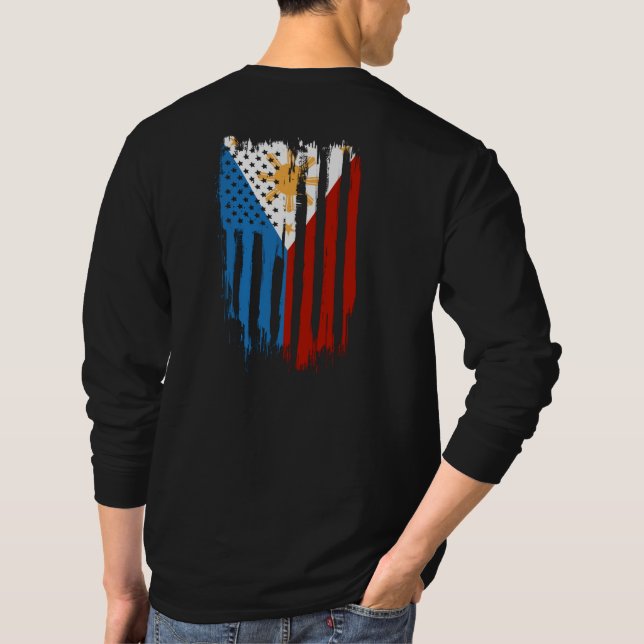 Camiseta Bandeira Metade Americana das Filipinas (Verso)