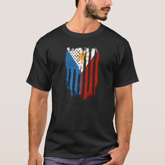 Camiseta Bandeira Metade Americana das Filipinas (Frente)
