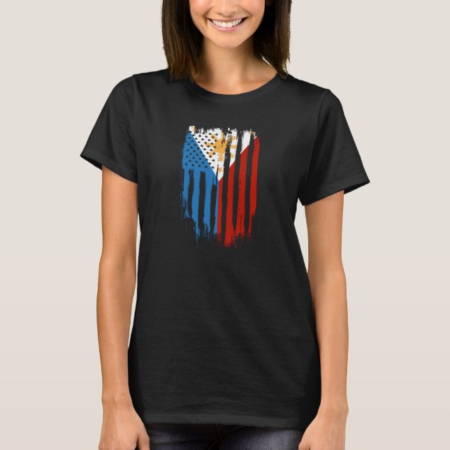 Camiseta Bandeira Metade Americana das Filipinas (Frente)