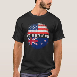 Camiseta Bandeira Metade Americana do Novo Zealander EUA