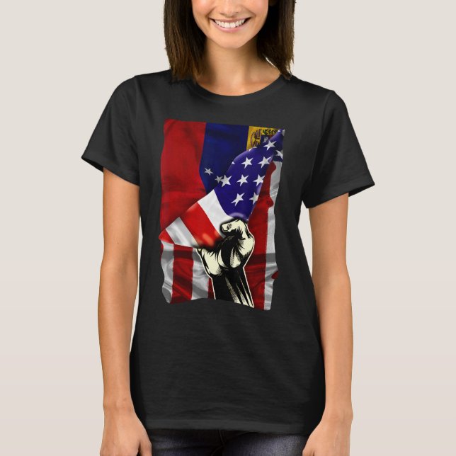 Camiseta Bandeira Metade Americana ROOTS USA Flag Venez (Frente)