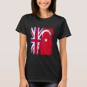 Camiseta Bandeira metade do Reino Unido e Turquia Turquia H