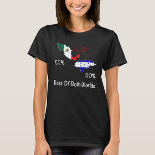 Camiseta Bandeira metade mexicana metade hondurenha Mapa Mé