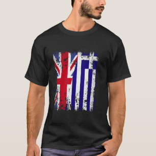 Camiseta Bandeira metade Reino Unido Grécia Bandeira Britân