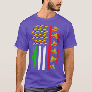 Camiseta Bandeira mexicana americana com sombrero e taco Ci