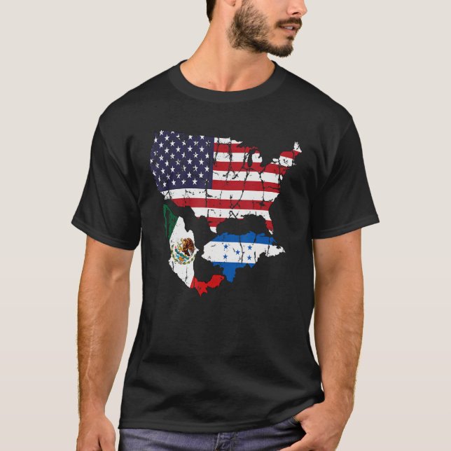 Camiseta Bandeira mexicana das Honduras (Frente)