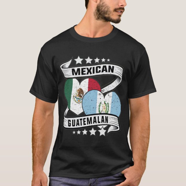 Camiseta Bandeira Mexicana E Guatemala (Frente)