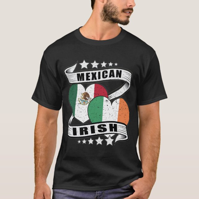 Camiseta Bandeira Mexicana E Irlandesa (Frente)