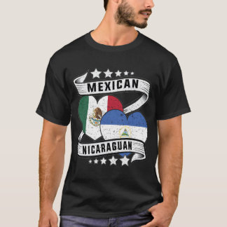 Camiseta Bandeira Mexicana E Nicarágua