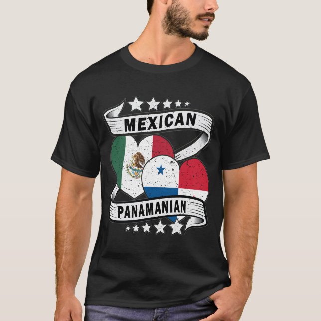 Camiseta Bandeira Mexicana E Panamenha (Frente)