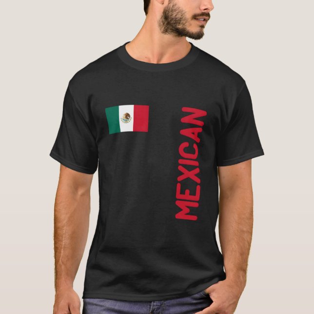 Camiseta Bandeira Mexicana E Raízes Do México (Frente)