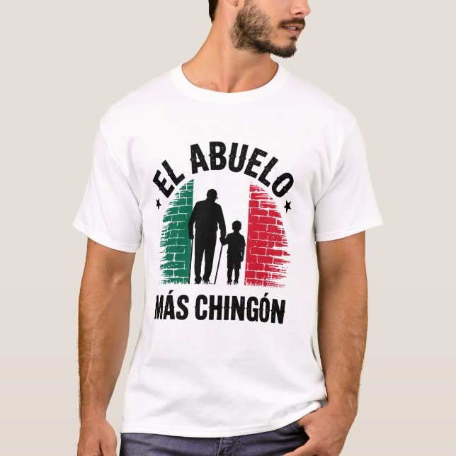 Camiseta Bandeira mexicana El Abuelo Más Chingón Avô Gráfic (Frente)
