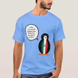 Camiseta Bandeira Mexicana Falando Sra. Penguin Masculino