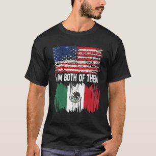 Camiseta Bandeira mexicana Half American Flag Half Mexico F