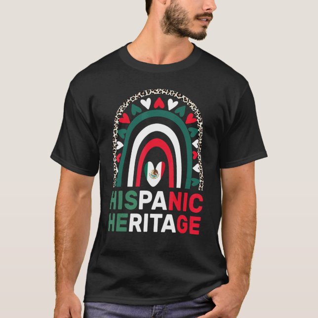 Camiseta Bandeira mexicana Herança Hispânica Mês México (Frente)