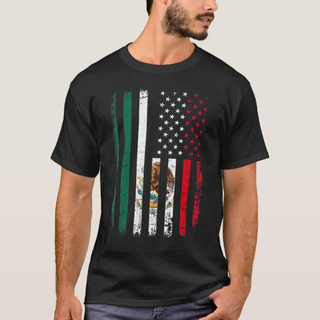 Camiseta Bandeira mexicana no México é a base do México (Frente)
