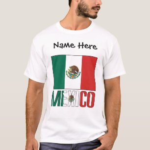 Camiseta Bandeira mexicana Personalizada
