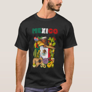 Camiseta Bandeira mexicana Tacos Cactus Cinco de Mayo Fiest