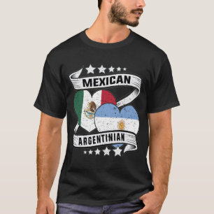 Camiseta Bandeira México Argentina metade mexicano argentin